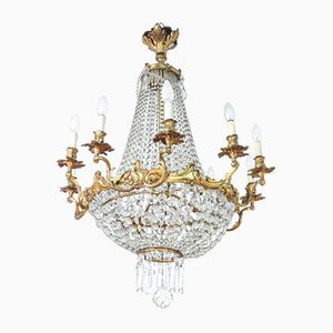 Lámpara de araña estilo Luis XV de latón