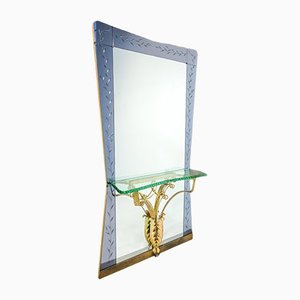 Mirror with Console by P. L. Colli for Cristal Art