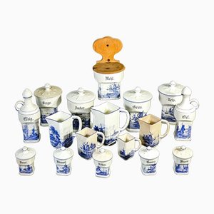 Tableware from Delft Ceramics, Holland, 1800s, Set of 17