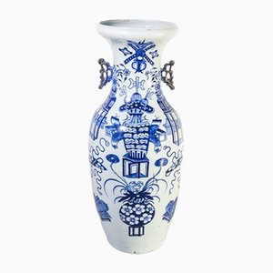 Large Chinese Celadon, Blue and White Porcelain Vase
