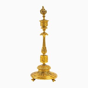 19th Century Golden Bronze Candlestick with Extinguoir