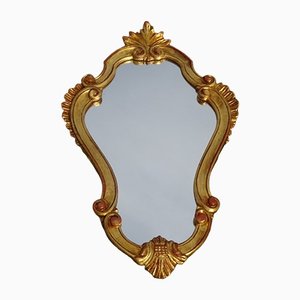 Vintage Golden Wood Mirror, 1970s