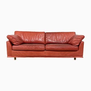 Vintage Fredrik Sofa in Red Leather by Kenneth Bergenblad for Dux