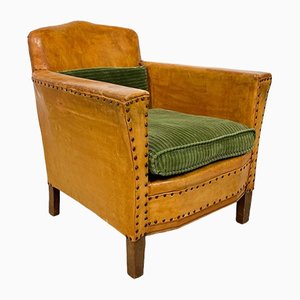 Fauteuil Art Déco en Cuir, 1930s