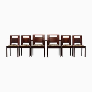 Art Deco Armchairs & Chairs, Set of 6