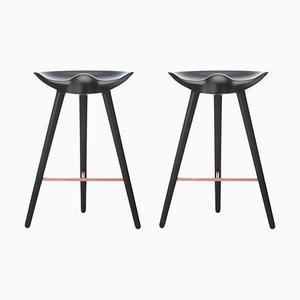 Black Beech and Copper Counter Stools from by Lassen, Set of 2
