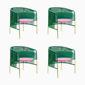 Green Caribe Lounge Chair by Sebastian Herkner, Set of 4