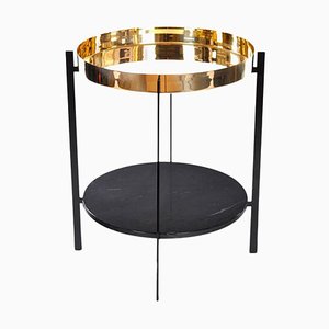 Brass and Black Marquina Marble Deck Table by Ox Denmarq