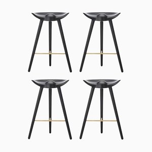 Black Beech and Brass Counter Stools from by Lassen, Set of 4