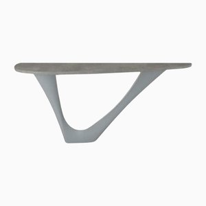 Tele Grey G-Console Table with Mono Steel Base and Concrete Top by Zieta