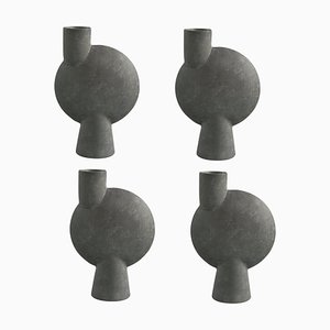Big Dark Grey Sphere Bulb Vases by 101 Copenhagen, Set of 4