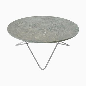 Large Grey Marble and Steel O Coffee Table by Ox Denmarq