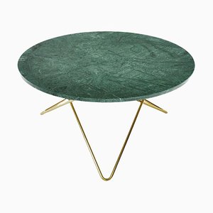Green Indio Marble and Brass O Coffee Table by Ox Denmarq
