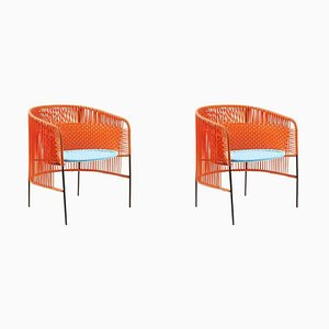 Orange Mint Caribe Lounge Chair by Sebastian Herkner, Set of 2