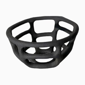 Small Black Round Basket by Sollene Belloir