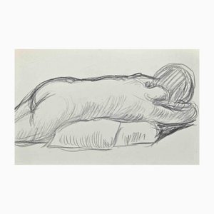 The Lying Down Nude, Original Drawing, Early 20th-Century