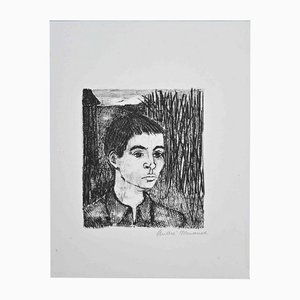 Andre Minaux, Portrait, Original Lithograph, Mid-20th-Century