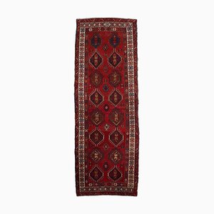 Geometric Light Red Malayer Runner Rug with Border