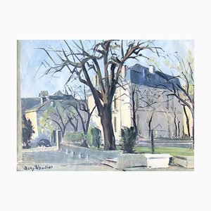 Benjamin II Vautier, Le square de Champel, Genève, 1946, Oil on Paper