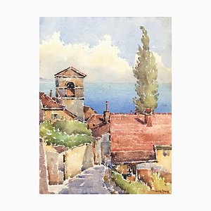 Maurice André Kaspar, Petite ruelle, 1922, Aquarelle sur Papier