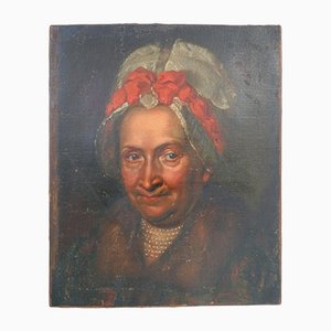 Portrait de Femme, 1700s, Tempera sur Toile