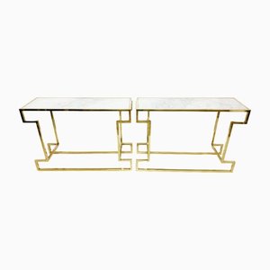 Vintage Brass & Marble Console Table