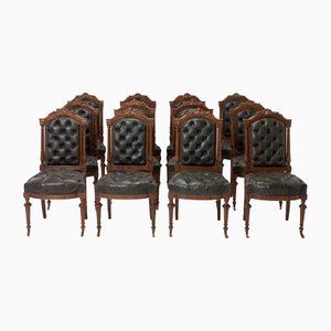Antike englische Stühle aus Eiche, 12er Set