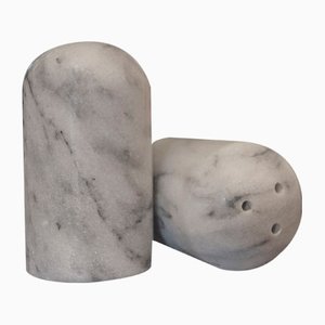 Saliera e pepiera in marmo di Carrara, anni '70
