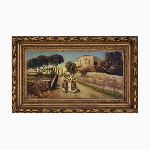 Pietro Colonna, Countryside Scene, 1990s, Oil on Canvas, Framed