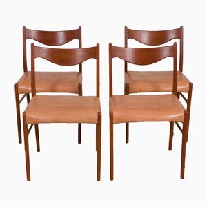 Danish Gs60 60s by Arne Wahl Iversen for Glycinate Chair Factory, 1960s, Set of 4