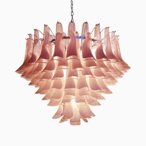 Lámpara de araña Selle de cristal de Murano rosa de cristal de Murano