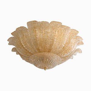 Goldfarbene Graniglia "Leaf" Deckenlampe aus Muranoglas von Murano Glas