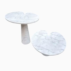 White Marble Eros Coffee Table by Angelo Mangiarotti for Skipper, 1980s, Set of 2