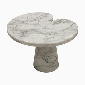 Italian Eros Carrara Side Table in Marble by Angelo Mangiarotti for Skipper