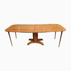 Brass Wood and Briar Extendable Dining Table from Melchiorre Bega, 1950s