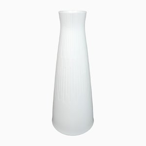 Vase de Plancher OP Art Blanc de Scherzer Bavaria, Allemagne, 1960s