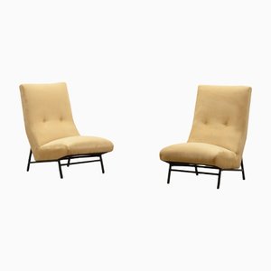 French High Back Lounge Chairs, 1960s, Set of 2