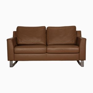 Brown Leather Two-Seater Couch from Ewald Schillig
