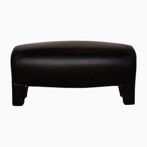 Black Leather Oriente Stool by Antonio Citterio for B&b Italia / C&b Italia