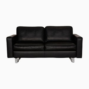 Black Violetta Ariano Due Leather Two Seater Couch