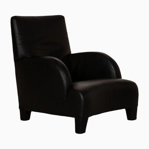 Black Oriente Leather Armchair by Antonio Citterio for B&b Italia / C&b Italia