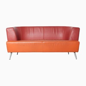 Postmodern Orange Barrel Back Sofa