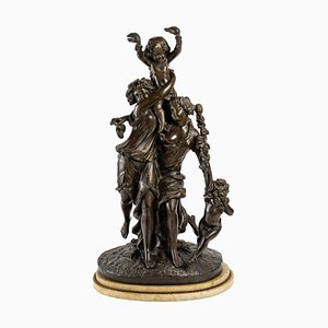 Bacchae and Cupid Sculpture in Bronze