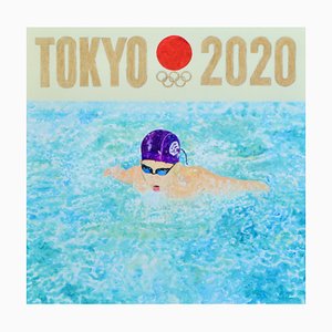 Teppei Ikehila, Tokyo Olympic Poster II, 2022, Huile sur Toile