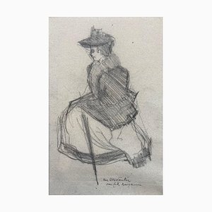 Benjamin II Vautier, Femme assise, 1930, Pencil on Paper