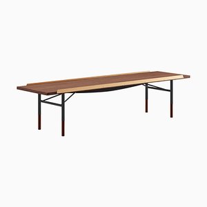 Wood and Brass Table Bench by Finn Juhl for Design M