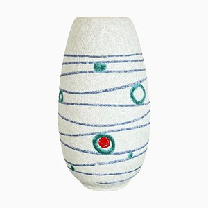 Jarrón Fat Lava Stripe & Dots de cerámica de colores de Jasba Ceramics, Germany, años 50