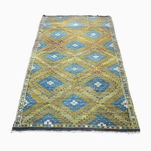 Großer Kelim Teppich mit traditionellem geometrischem Design