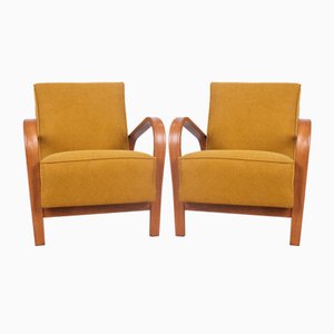 Set of Lounge Chairs in Beech by Karel Kozelka & Antonin Kropacek, 1940s