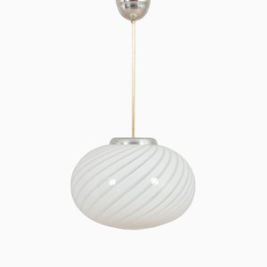 Murano Glass Swirl Pendant Lamp, Italy, 1960s